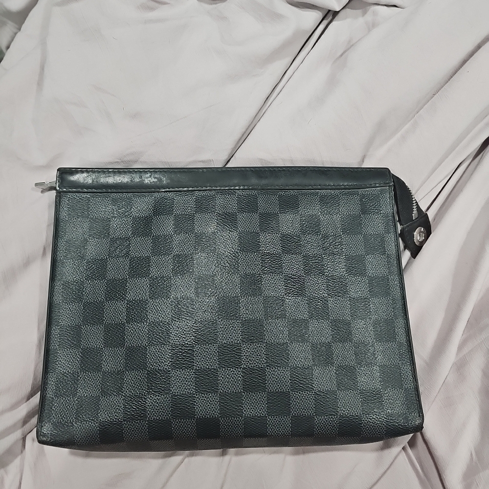Louis Vuitton Pochette Voyage Pouch MM Black Canvas